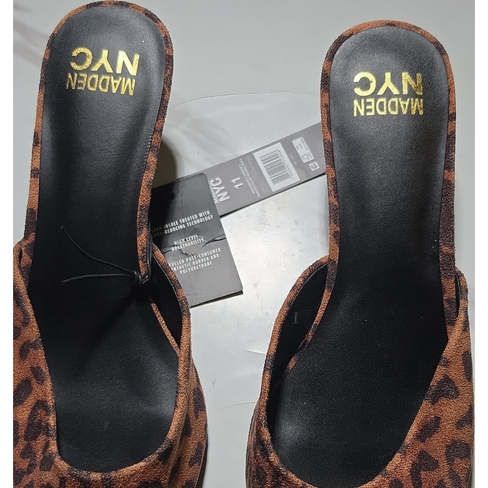 Madden NYC Women's Brown/Black‎ Animal Print Pointed Toe Slip-On Pump Heels 11
